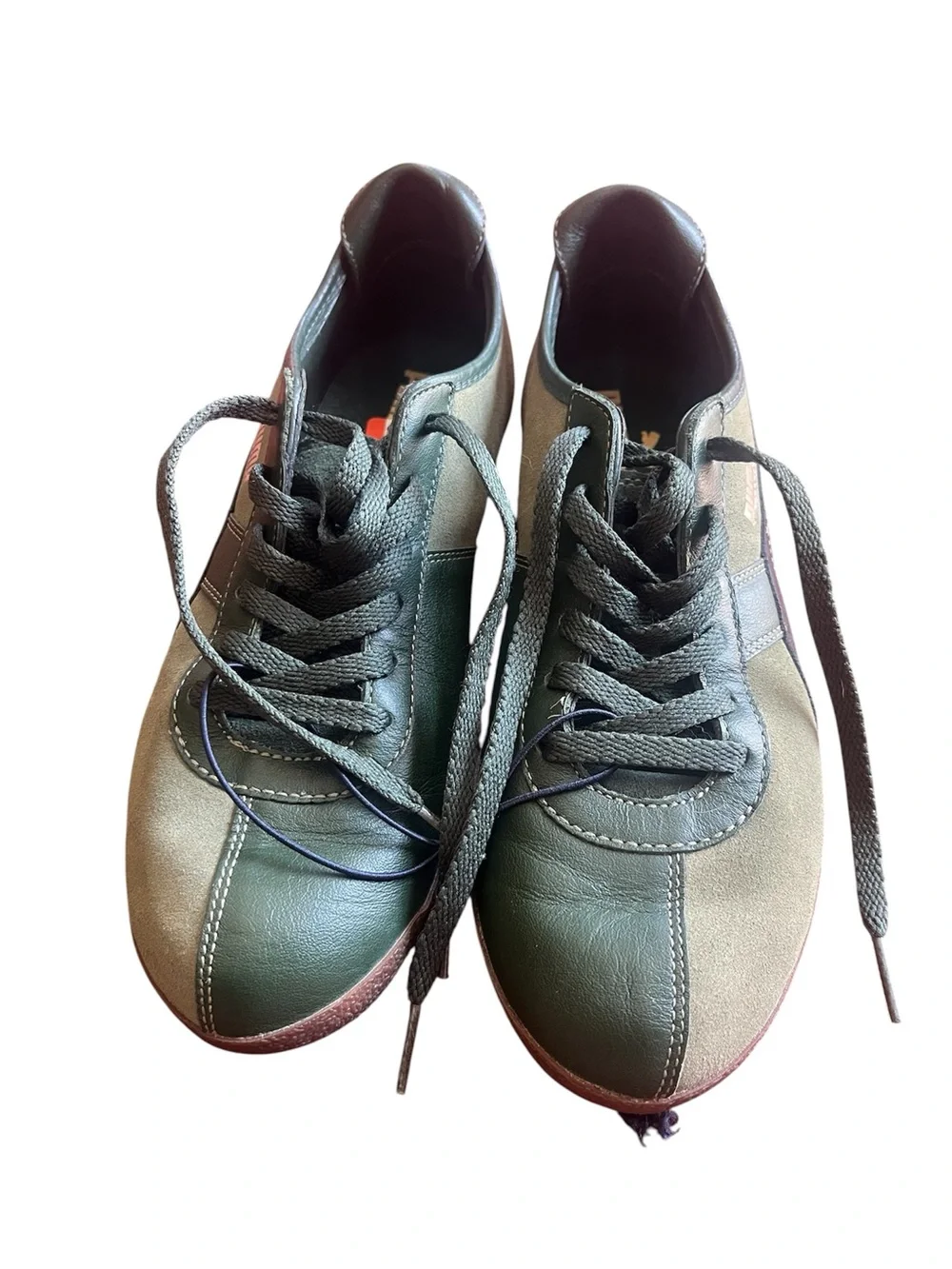 PUMA HEYNCKES COMET low-top army green suede sneakers bowling style wm size 7